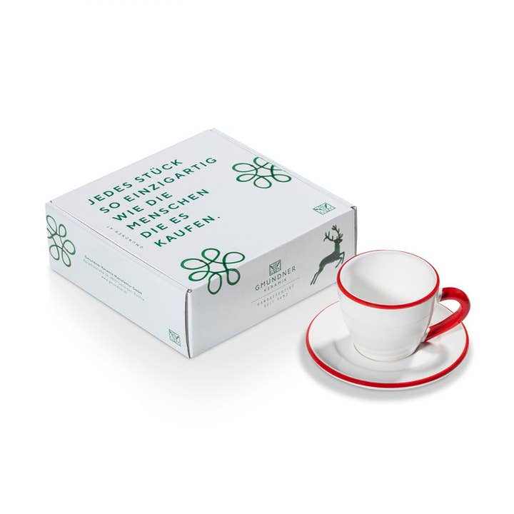 Bordure rubis, Espresso Pour Toi/2 pièces Coffret cadeau. pour la vente par Gmundner Keramik Handels GmbH