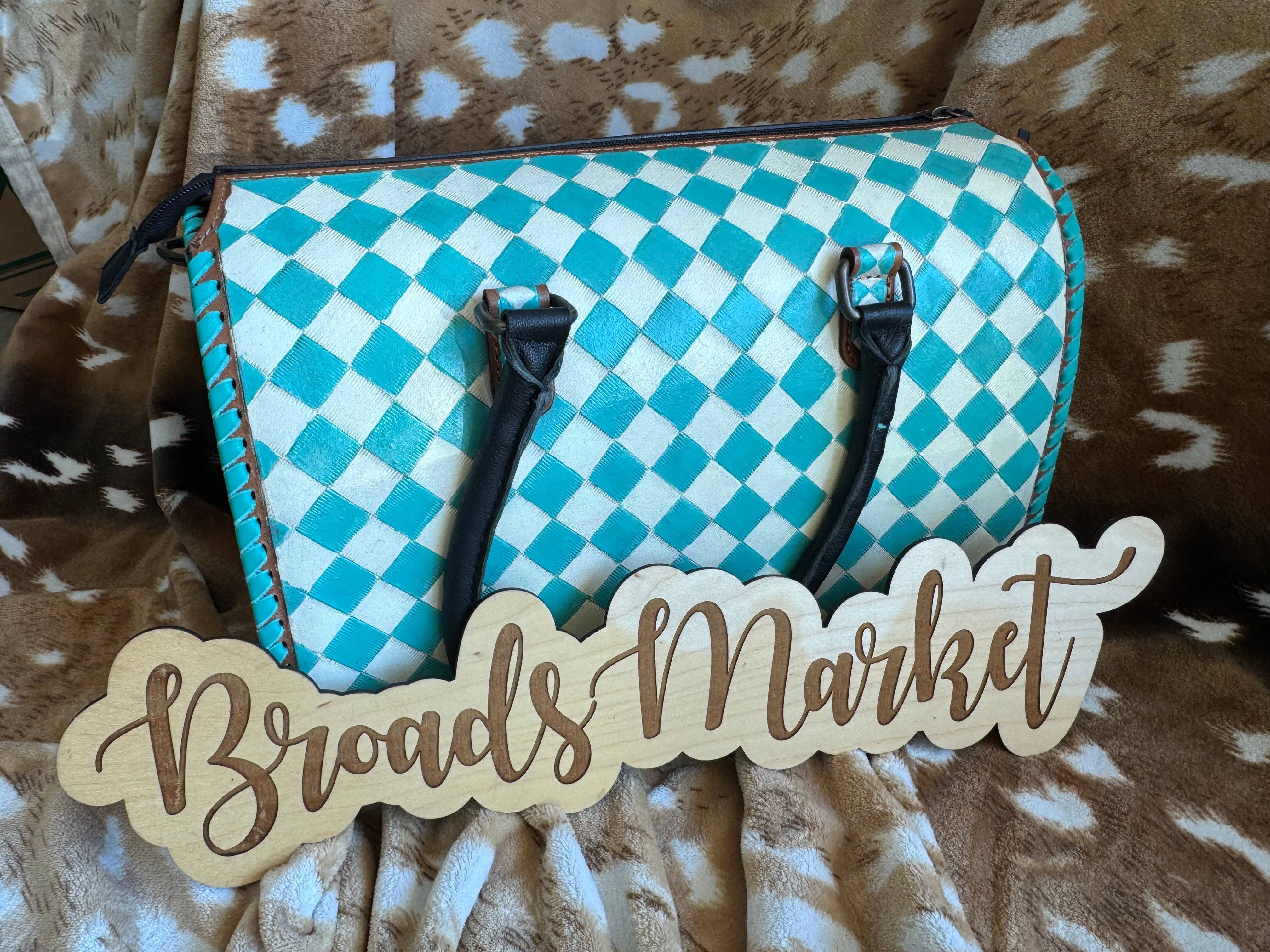 Broads Market - Vente Sac à bandoulière – femme - Sac Rapide à Carreaux Sarcelle1