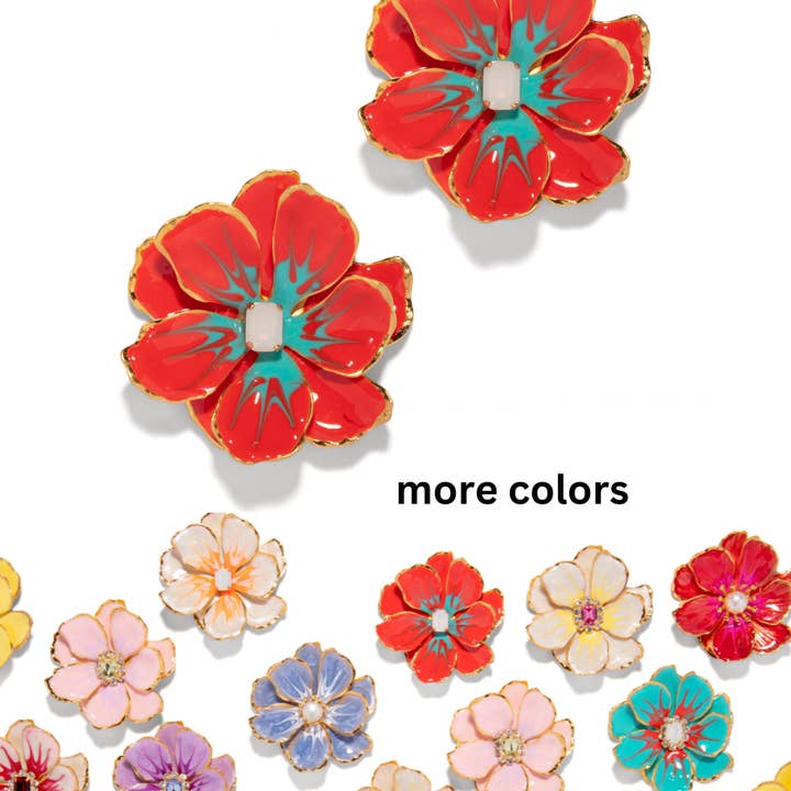 Orecchini floreali con grandi gioielli Pink Reef. per la vendita all'ingrosso da parte di The Pink Reef