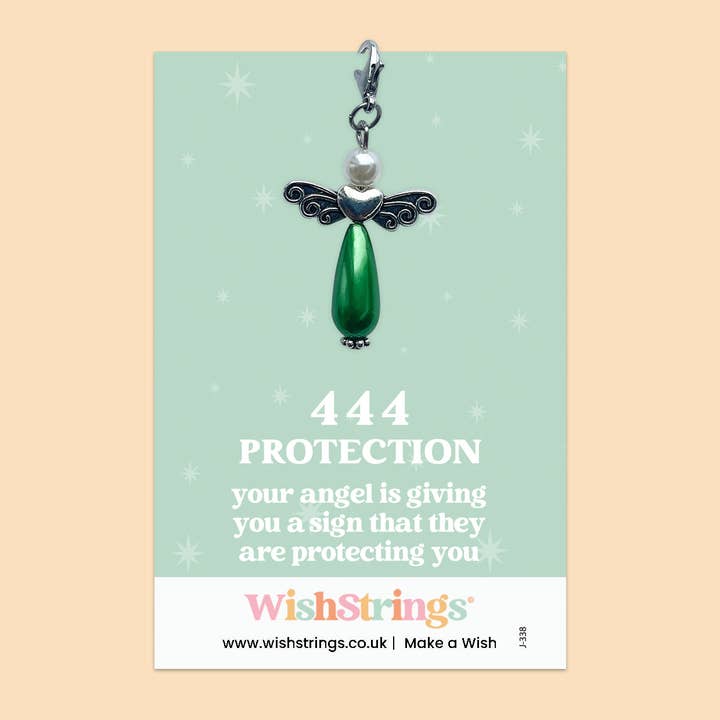 WishStrings - Wholesale Keepsake Coin/Token - Angel Numbers, 444 - Wish Angels, Clip on Keepsake | J338