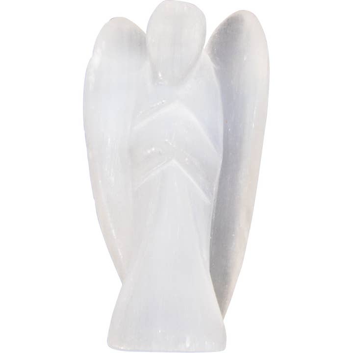 Kheops International - Wholesale Decorative Figurine - Stone Carving Figurine - 1.75" - Selenite Angel (Each)