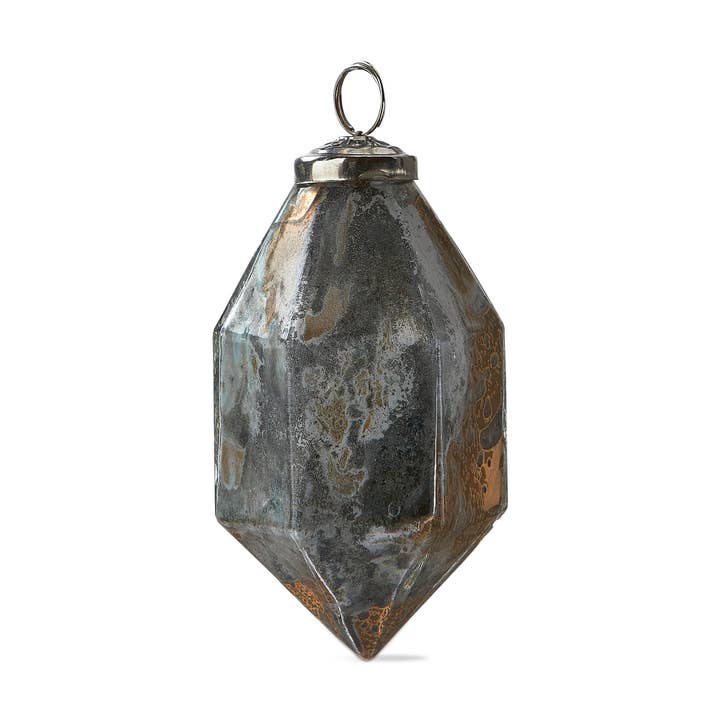 Lustrous Faceted Ornament 4 In Yellow Glass Christmas for wholesale by tag