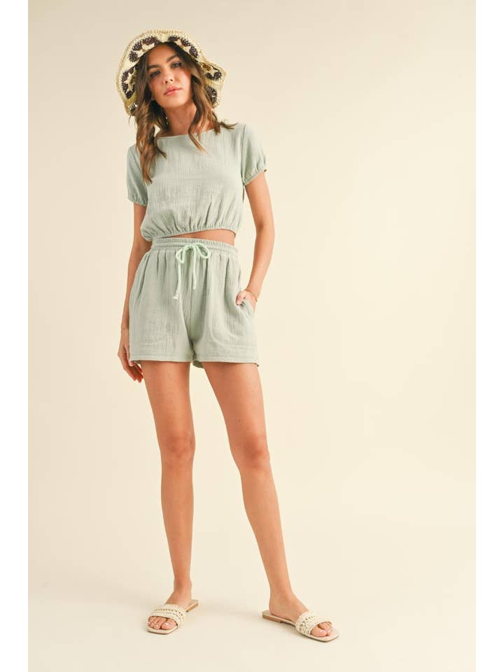 KIMBERLY C - Wholesale Lounge Set - Women's - Cotton Gauze Short Set