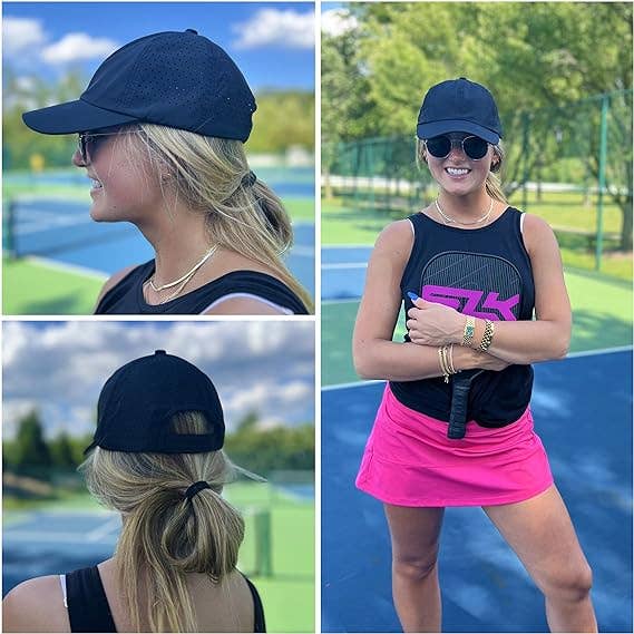 Funky Junque - Wholesale Baseball Cap - Unisex - Laser Cut Unstructured Running Cap - Black2