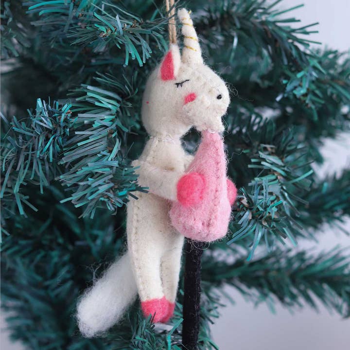 Señora Melody Unicornio Adorno de Fieltro para Árbol de Navidad para venta al por mayor de Zwende