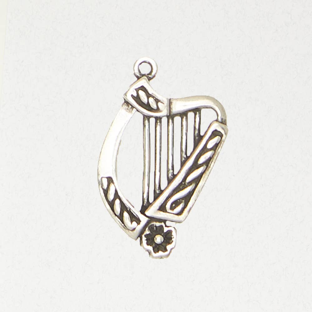 Nirvana LLC - Wholesale Individual Charm/Pendant - Celtic Pewter Pendant Necklace - Irish Harp0