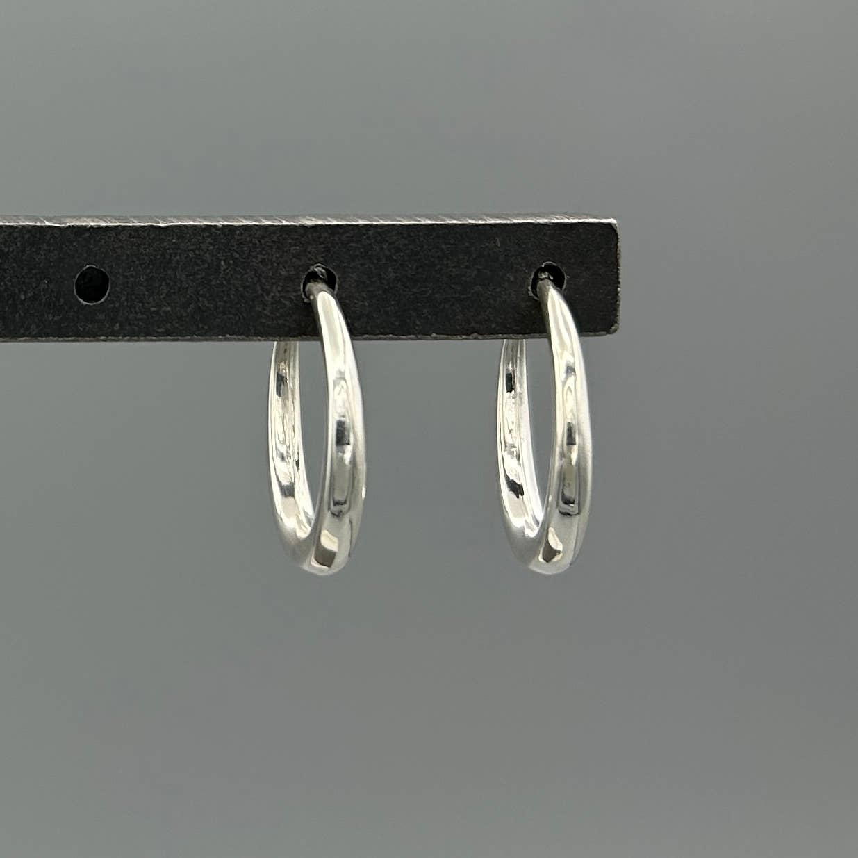 Something Silver - Wholesale Hoop Earrings - Silver Lightweight Oval Post Hoops0