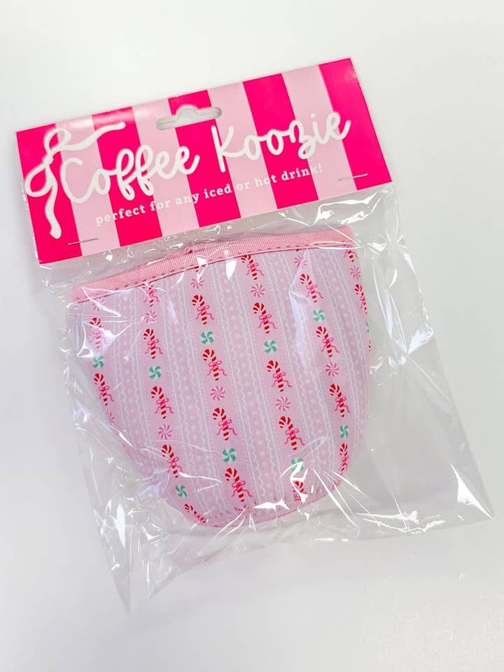 Small Pink Christmas Koozie for wholesale by Hart and Hollow