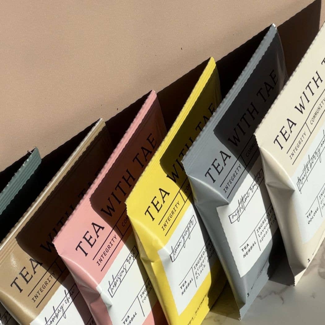 Tea with Tae – wholesale Tepåsar – Citron- och ingefärsörtte - Individuellt förpackad tepåse4