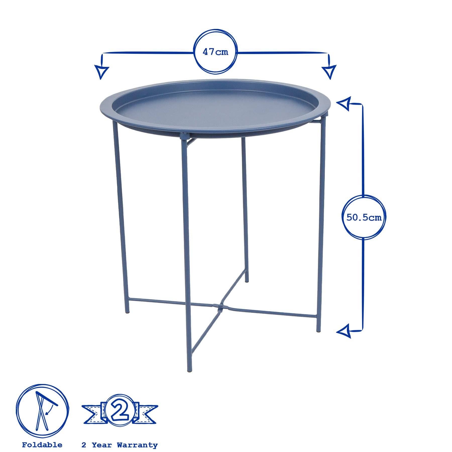 Rinkit Ltd - Wholesale Side Table - Round Steel Tray Table - By Harbour Housewares21