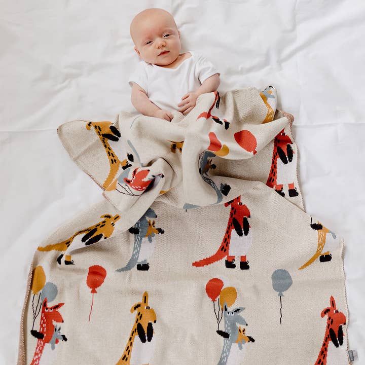 Kennie Kangaroo Baby Blanket for wholesale by Di Lusso Living