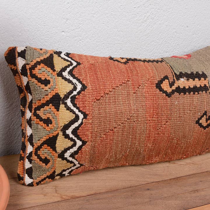 Funda de Cojín Lumbar Kilim Vintage Turco 10x20 para venta al por mayor de Kilim Pillow Decors