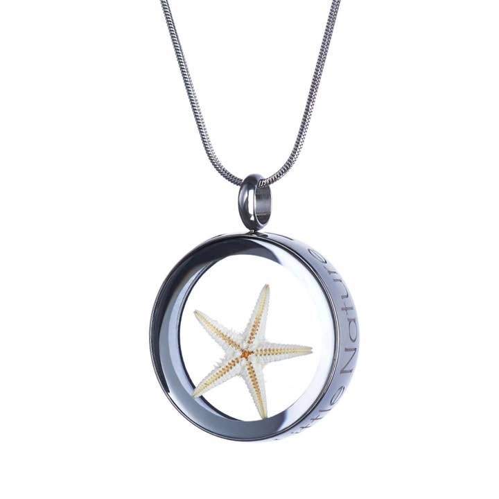 Halsband med naturlig sjöstjärna under förstoringsglas för wholesale av My Little Nature