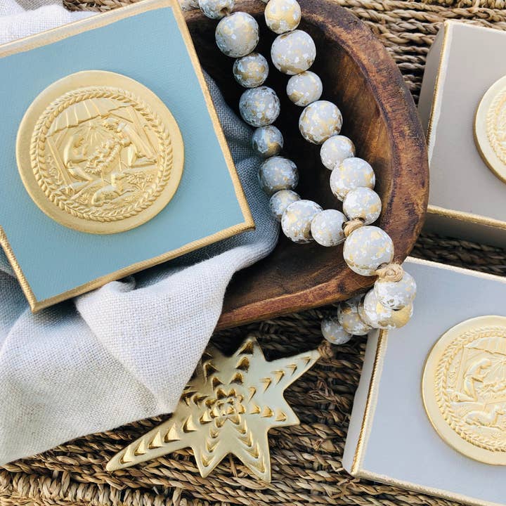 Place of Grace Designs - Wholesale Nativity Scene Decor - Nativity Intaglio Canvas | Plaster Intaglio Art | Christian