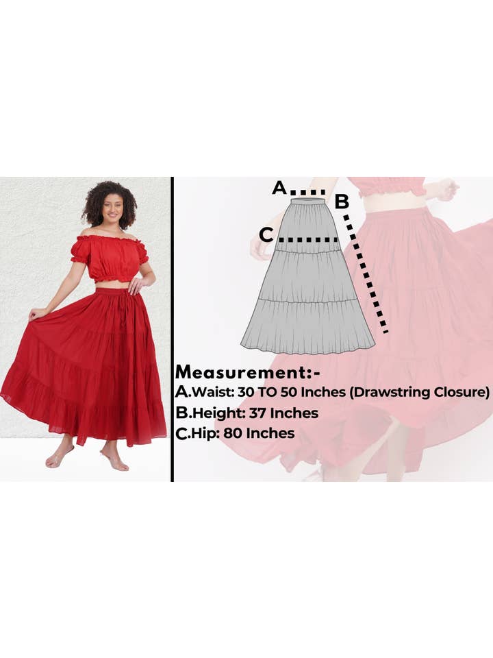 Wevez - Wholesale Skirt - Women's - Women's 8 Yard Solid Belly Cotton Fabric Casual long Skirts10