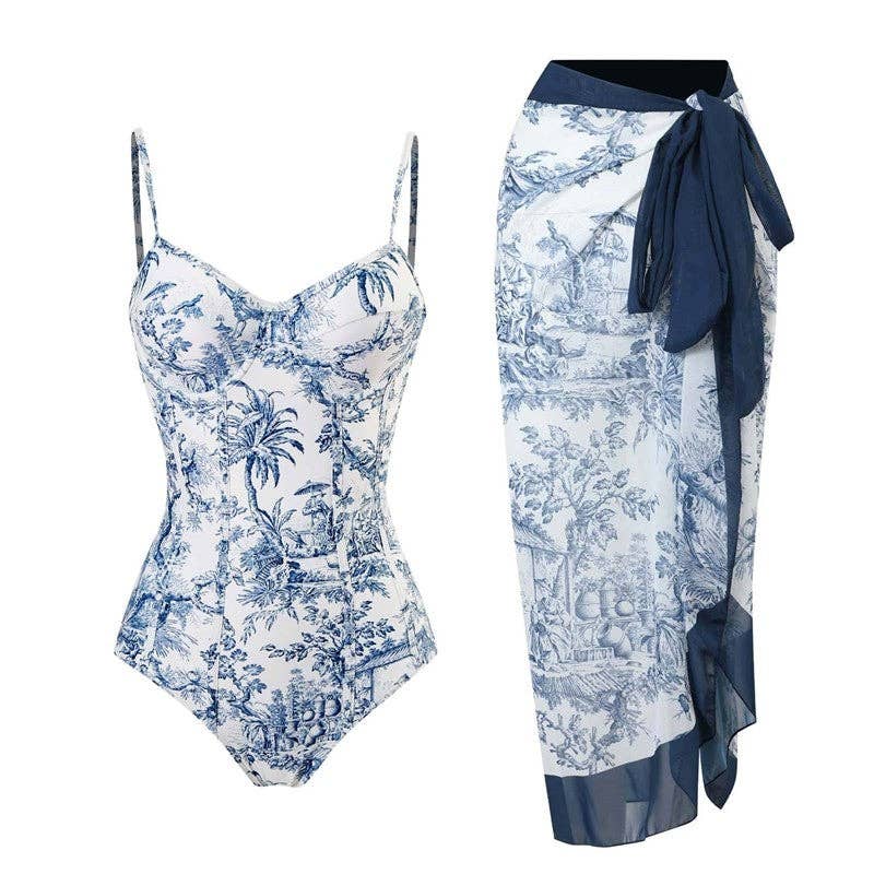 Sheer Trend - Vendita all'ingrosso Bikini - Donna - Costume da bagno a due pezzi con stampa floreale e copricostume in chiffon3
