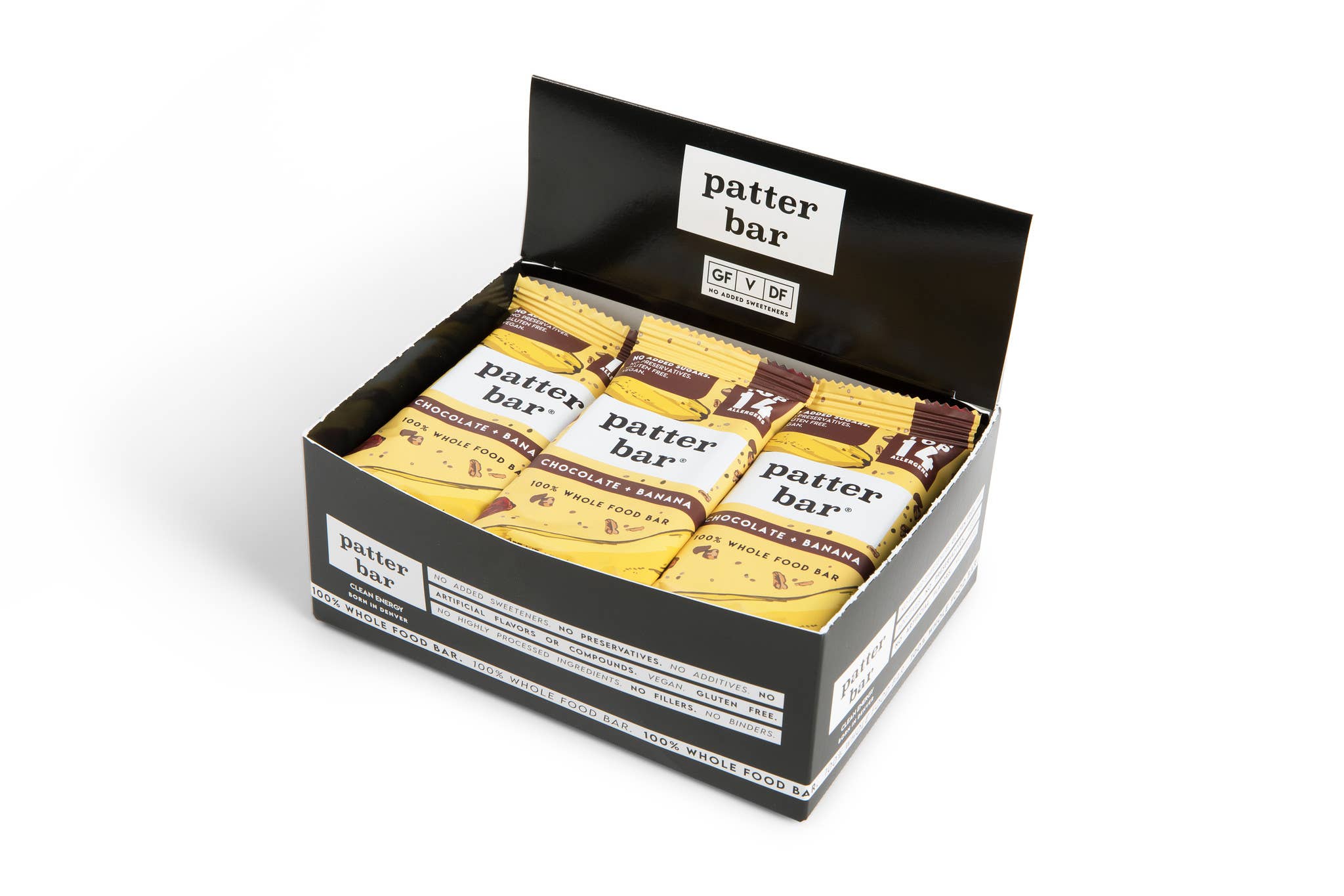 Patterbar – Snack Bar por atacado – Barra de Comida Integral Chocolate+Banana - 1,75 oz  1