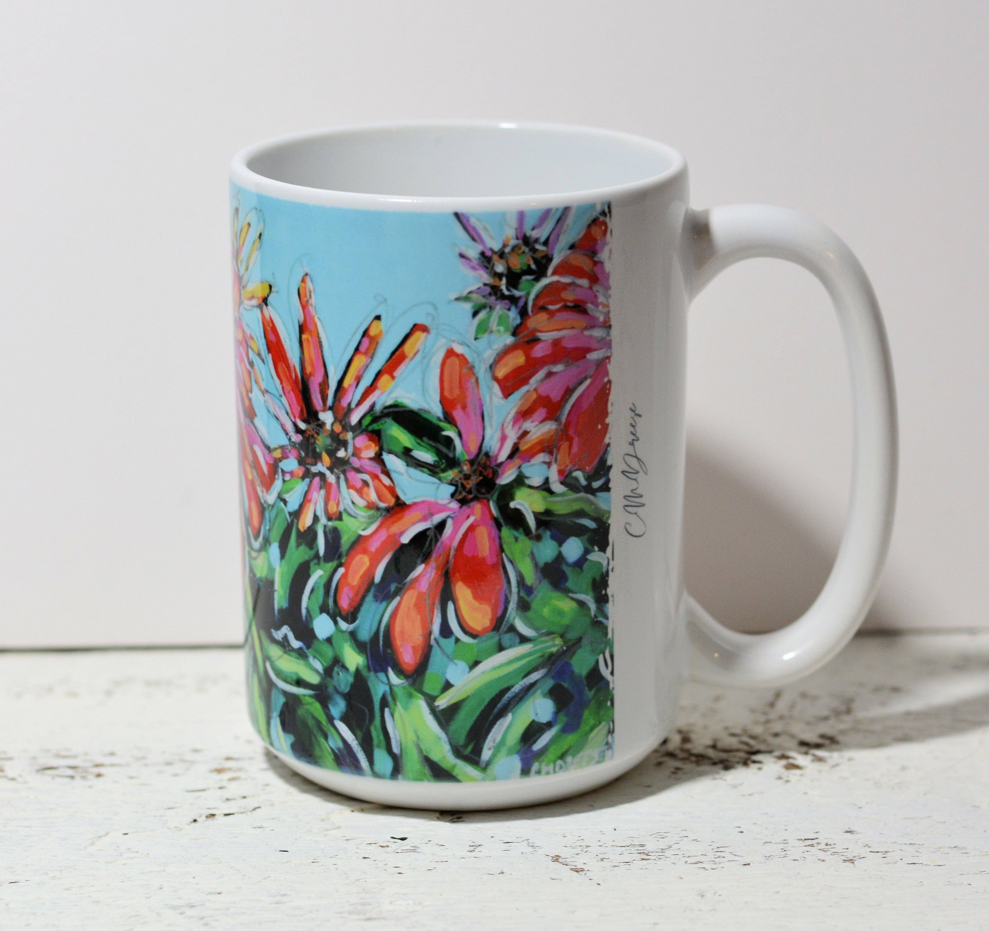 Dreese Fine Art – wholesale Coffee mug – Drinkware - Cone Flowers1