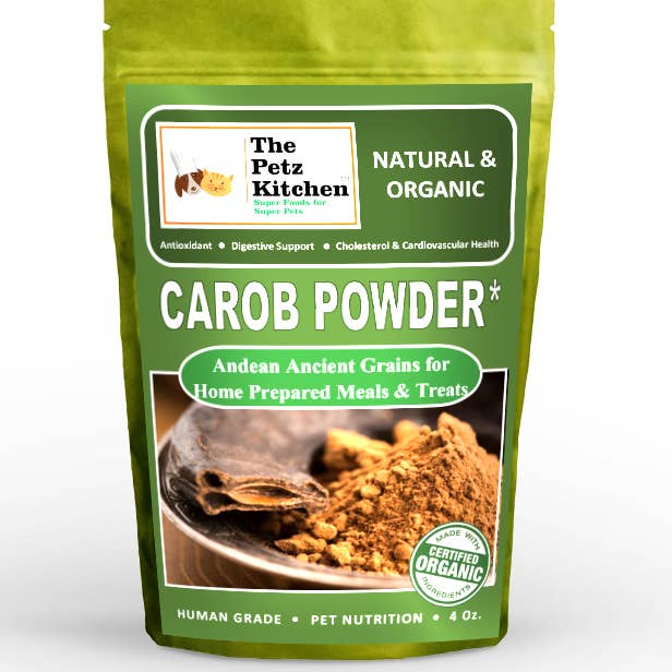 Natura Petz Organics – Engroshandel Supplement til kæledyr - Kat/hund – Carob Antioxidant Fordøjelses- og kardiovaskulær støtte* Petz Kitchen™ - Organiske ingredienser til rå og menneskelig kvalitet til hjemmelavede måltider og godbidder