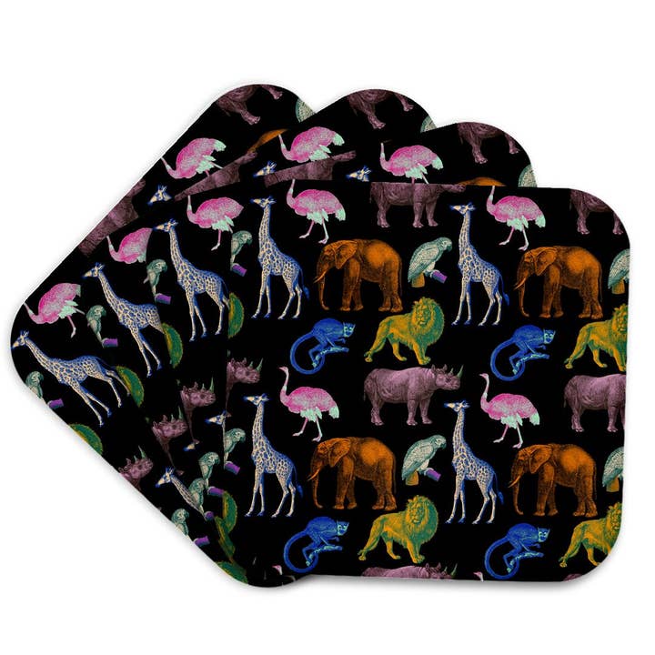 3dRose - Wholesale Coasters - 3dRose, Colorful Wild Animals Pattern, Coaster7