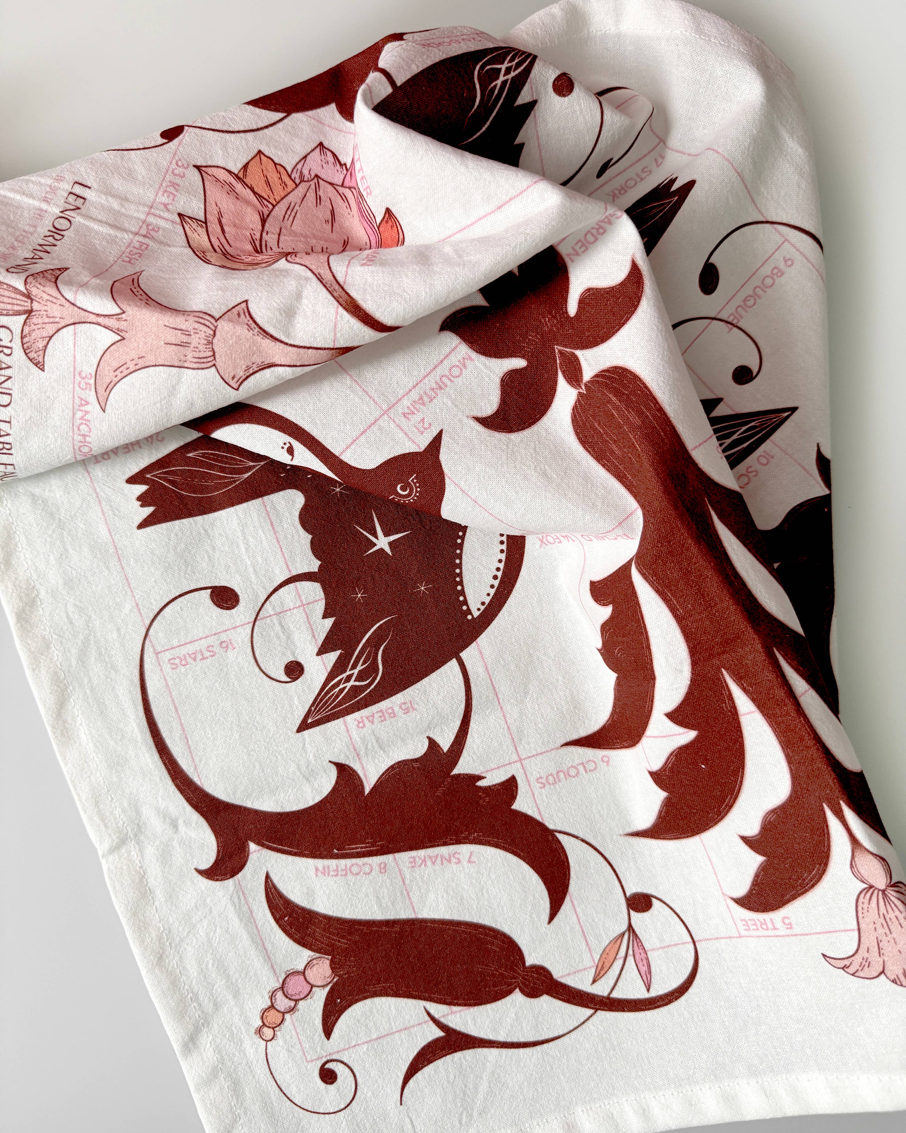 BOUCHETTE & CO. LLC - Wholesale Tea Towel - ALTAR CLOTH & TEA TOWEL | Lenormand Flight & Bloom 5