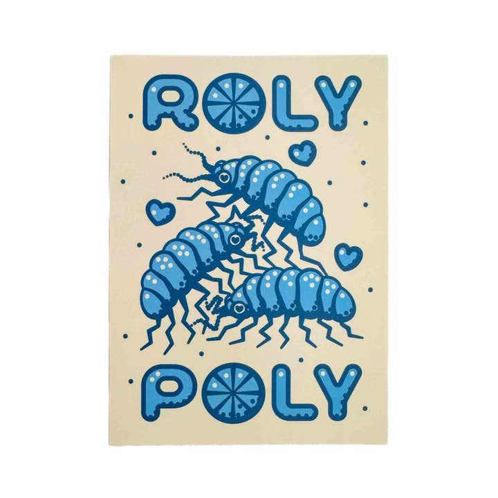 Roly Poly Pillbug Love Postcard for wholesale by Wug Prints