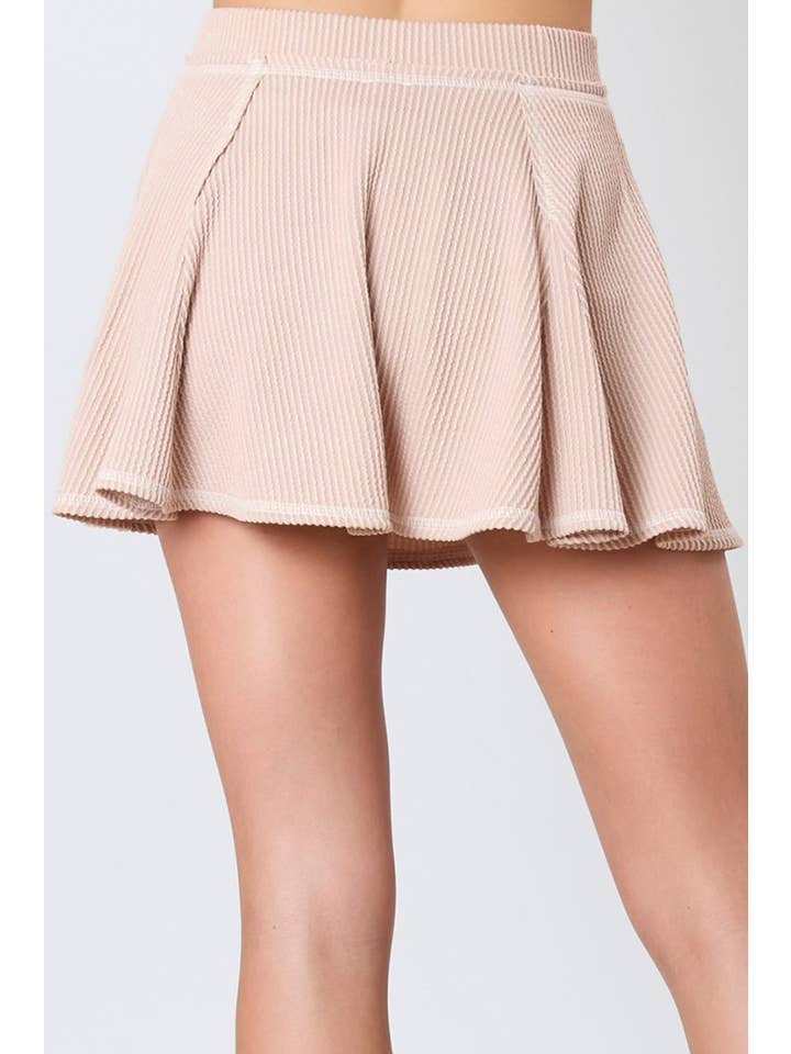 Babs + Birdie - Wholesale Top & Skirt Set - Women's - The Aurora | Corded Top and High Waist Ruffled Skort Set4