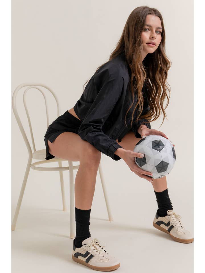 Active Basic | Active USA - Wholesale Athletic Shorts - Women's - Anorak Fabric Side Slit Workout Shorts23