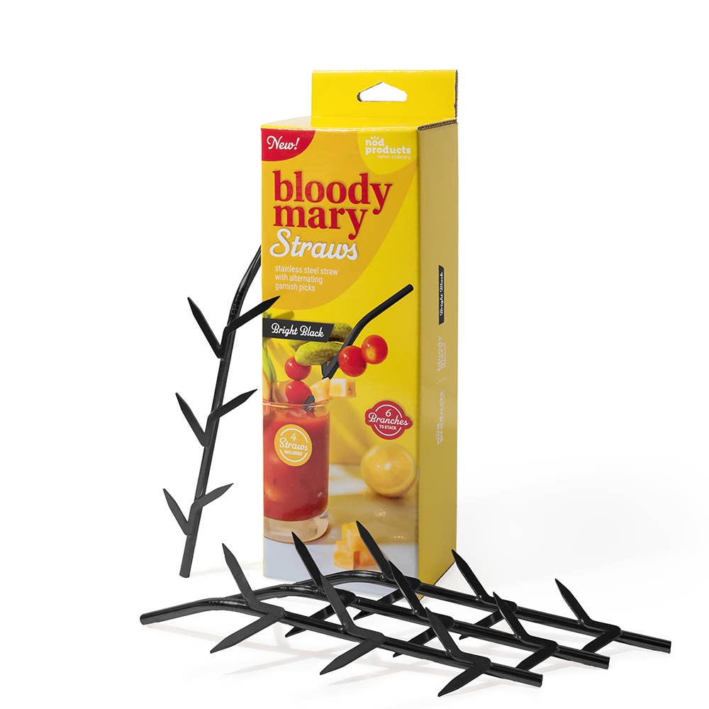 NOD Products - Wholesale Drinking Straw - Bloody Mary Garnish Straws – 4 Pack Stainless Steel3