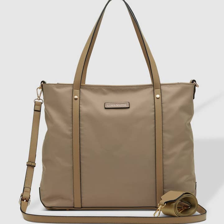Nora Nylon Travel Tote - Beige for wholesale by Louenhide