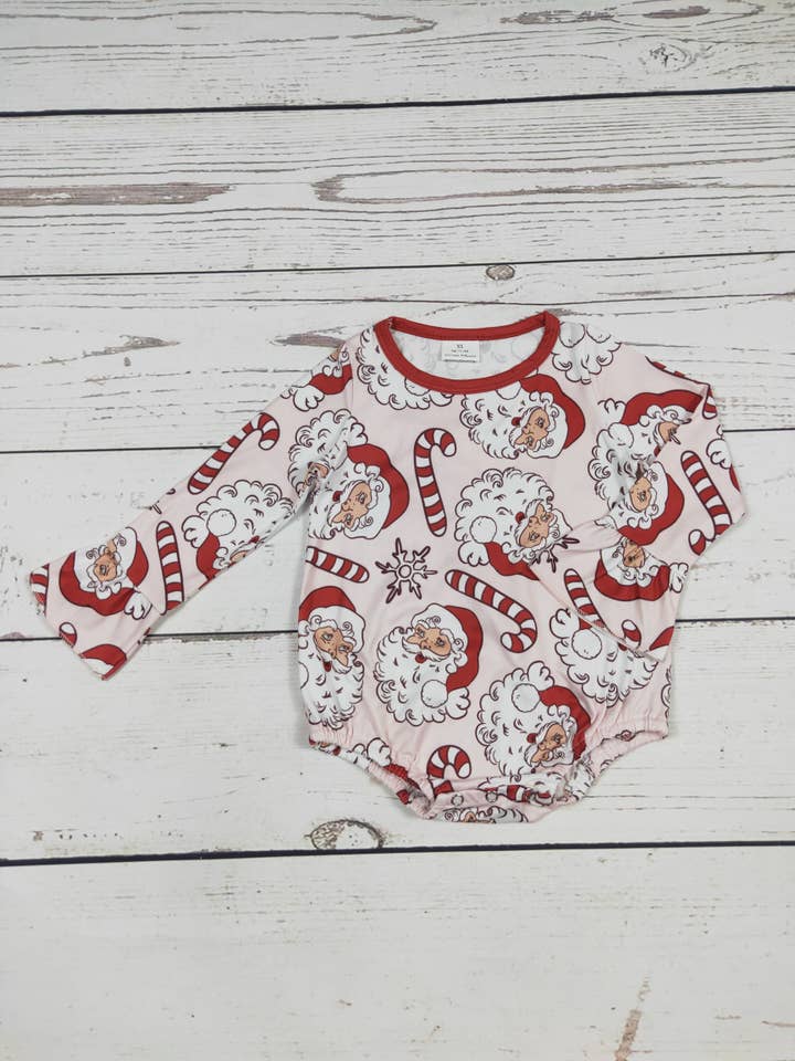 sassy kids palace - Vente Body (sans pieds) – bébé - Bulle de Noël à imprimé Père Noël pour bébé