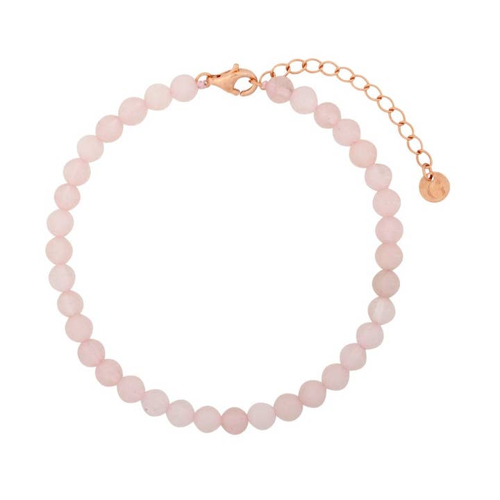 Rose Quartz Beaded Bracelet for wholesale by Gold Trip