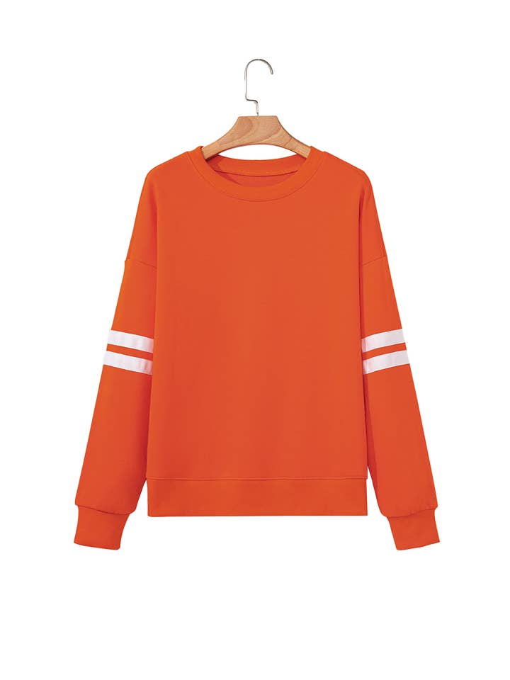 Aapparella - Wholesale Shirt - Women's - Striped Detail Drop Shoulder Oversized Sweatshirt | S-XL29