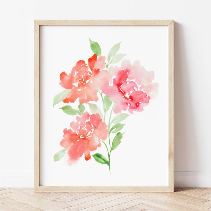 Eden Roses Akvarel Blomstret Kunsttryk for engroshandel hos Pia Chella