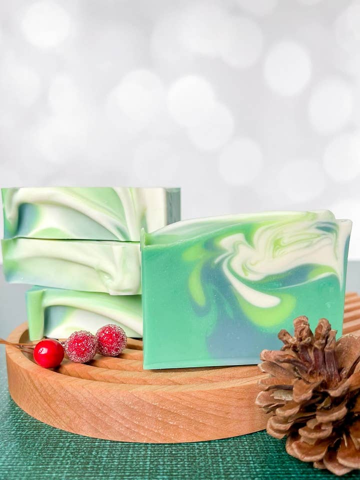 Christmas Handmade Artisan Soap Scented in Christmas Tree for wholesale by Rushmere Soaps