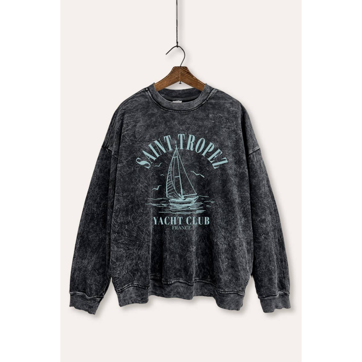 STARCHIS - Wholesale T-Shirt (Graphic) - Women's - SAINT TROPEZ YACHT CLUB MINERAL WASH SWEATSHIRT4