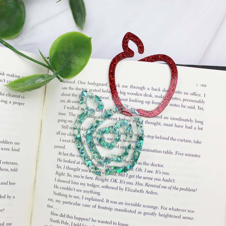 Custom Apple Shaped Bookmark for wholesale by Pearl's Custom Creations