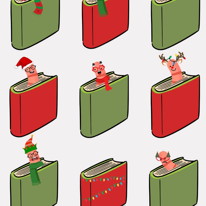 Carte de vœux de vacances pour les amoureux des livres pour la vente par The Librarian’s Candle Co