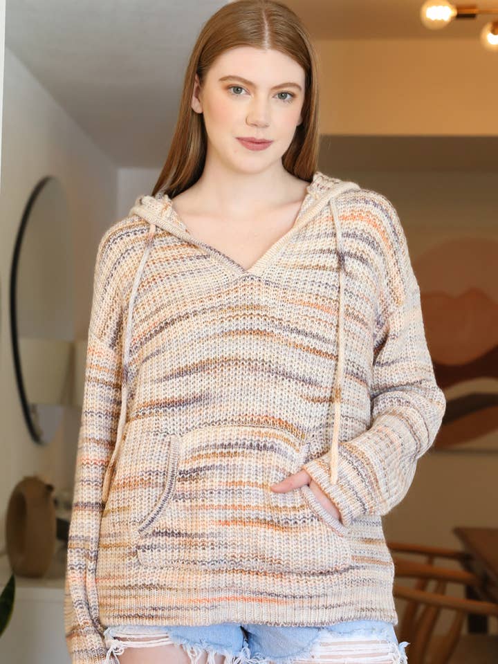 XHQ00-ASIS STRIPED SWEATER HOODIE for wholesale by ANGIE