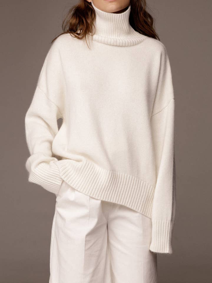 Sweetkama - Wholesale Knitted jumper – Women′s - Ladies Solid Color Turtleneck Knit Sweater W0030