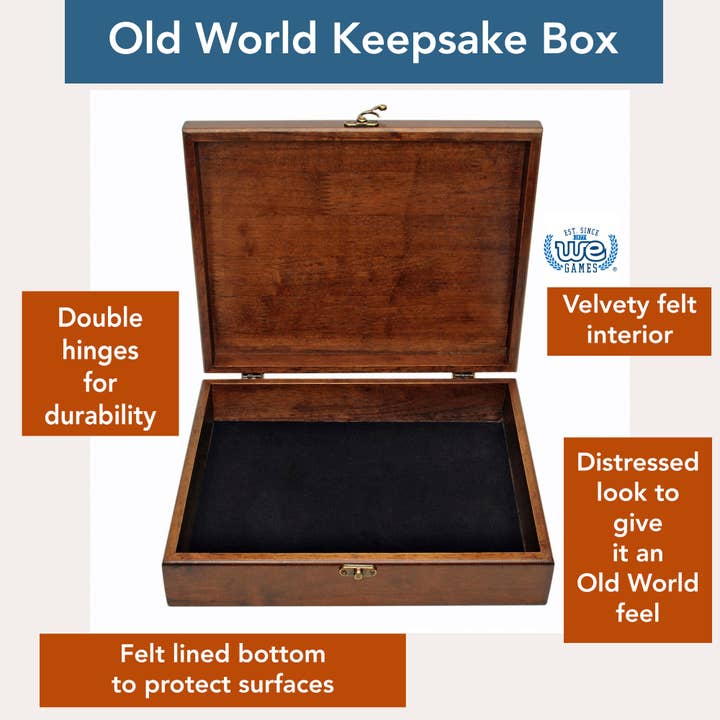 Wood Expressions - Wholesale Decorative Box - Old World Wooden Treasure Box with Brass Latch7