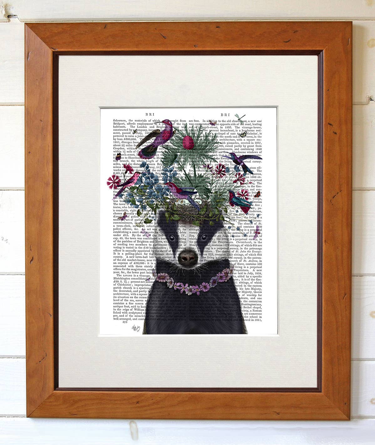 FabFunky Ltd - Wholesale Art Print - Badger Birdkeeper Book Print / Art Print / Wall Art2