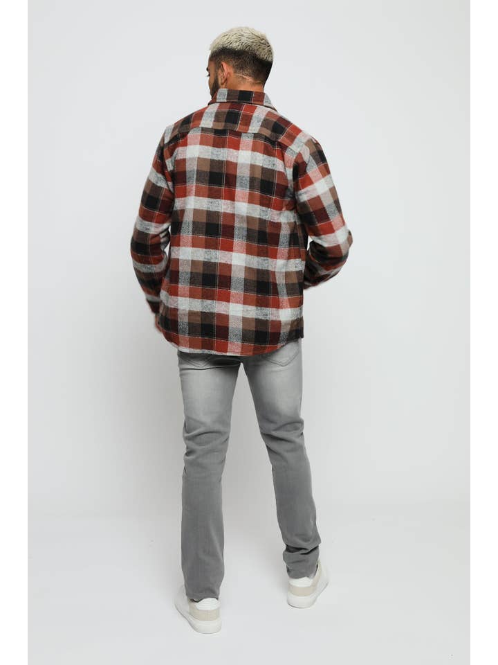 JMOJO UK Limited - Wholesale Button Down Shirt - Men's - LUMBERJACK FLANNEL CHECK SHIRT - RED