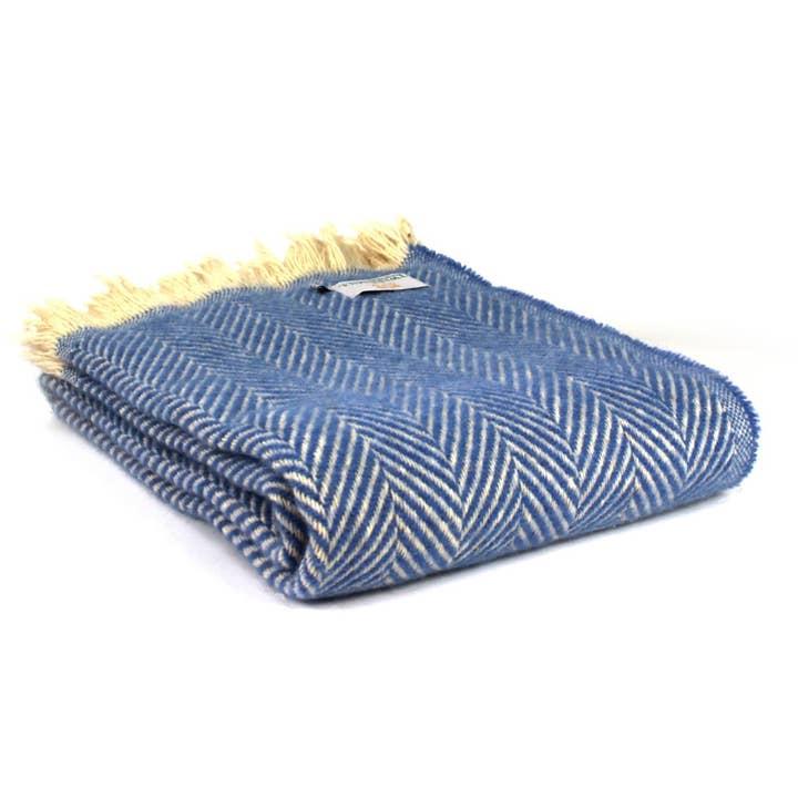 Tweedmill Textiles - Vente Fils à tricoter - Plaid Chevron en Laine Recyclée Tibet - couleurs assorties