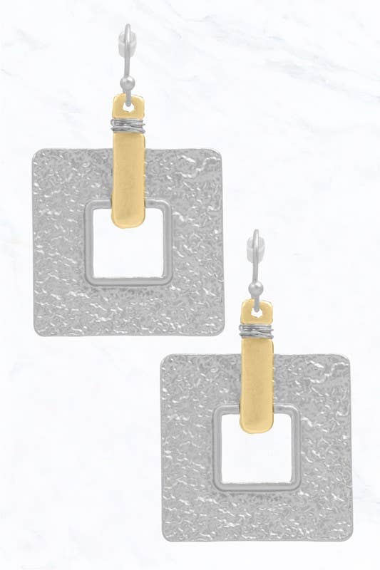 Suzie Q USA - Wholesale Dangle Earrings - Textured Square Earrings1