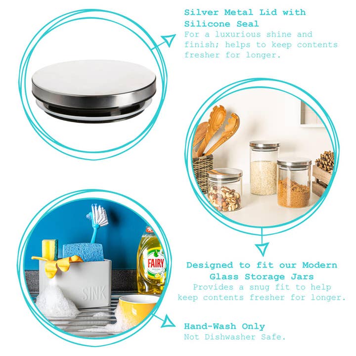 Rinkit Pty Ltd - Wholesale Jar - Metal Storage Jar Lid - 10cm - Silver5