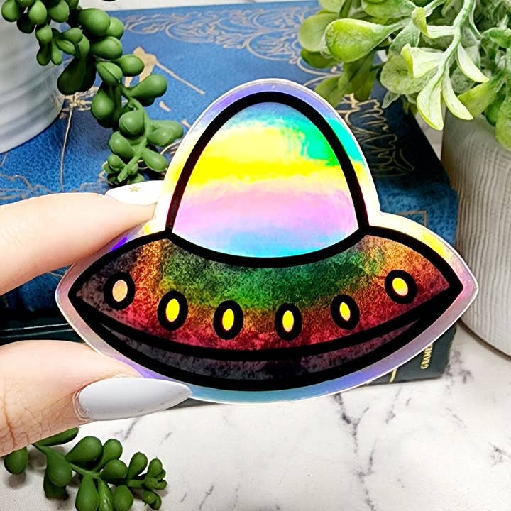 Pegatina de nave espacial, pegatina de nave alienígena, pegatina de ovni para venta al por mayor de The Dungeon Rose