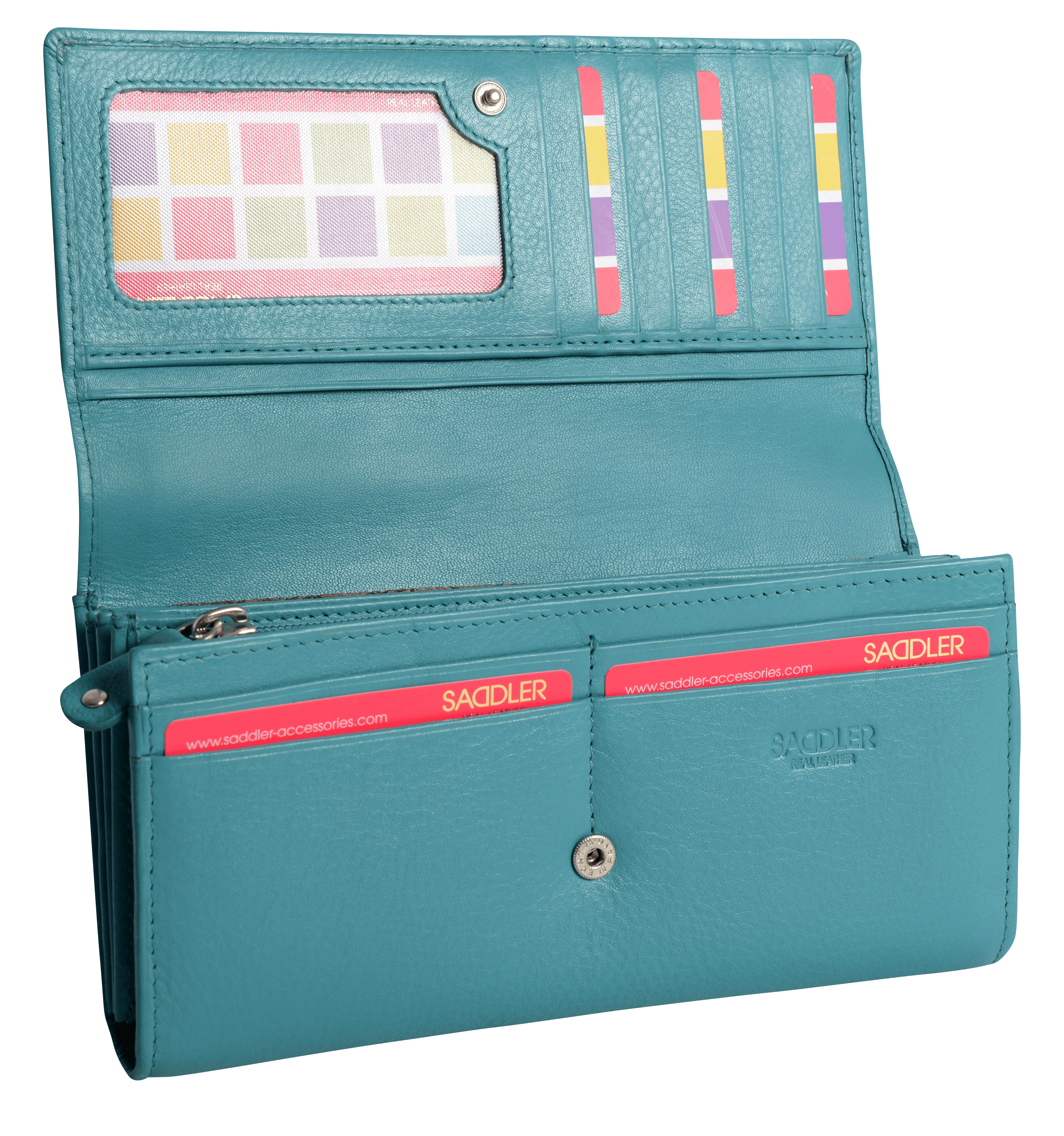 SADDLER - Vente Portefeuille – femme - Grand Portefeuille en Cuir à Sections Multiples "Grace" – Fait Main par Saddler | Protégé RFID & Boîte Cadeau8