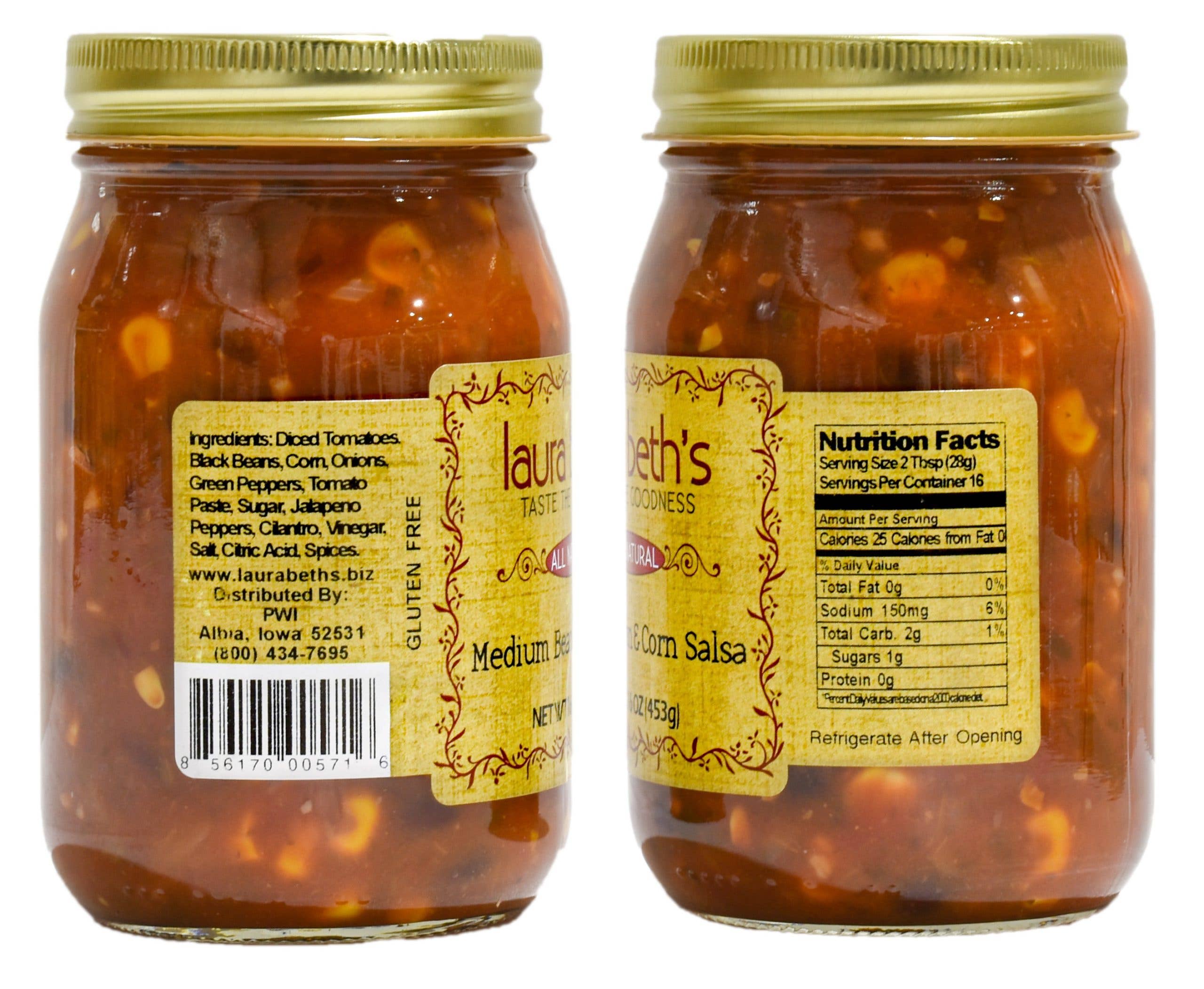 IOWA SMOKEHOUSE - Wholesale Salsa - Bean & Corn Medium (12/case)1