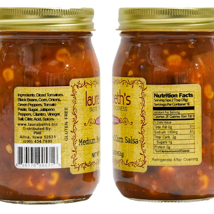 IOWA SMOKEHOUSE - Wholesale Salsa - Bean & Corn Medium (12/case)1